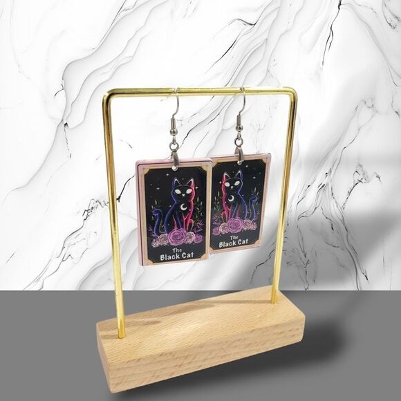 COPY - 🐈‍⬛The Black Cat Card Earrings🐈‍⬛ (2-A033) - Picture 4 of 7